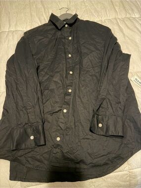 Old Navy Black Lightweight Women's Button-Up Shirt Jacket the old boyfriend shir